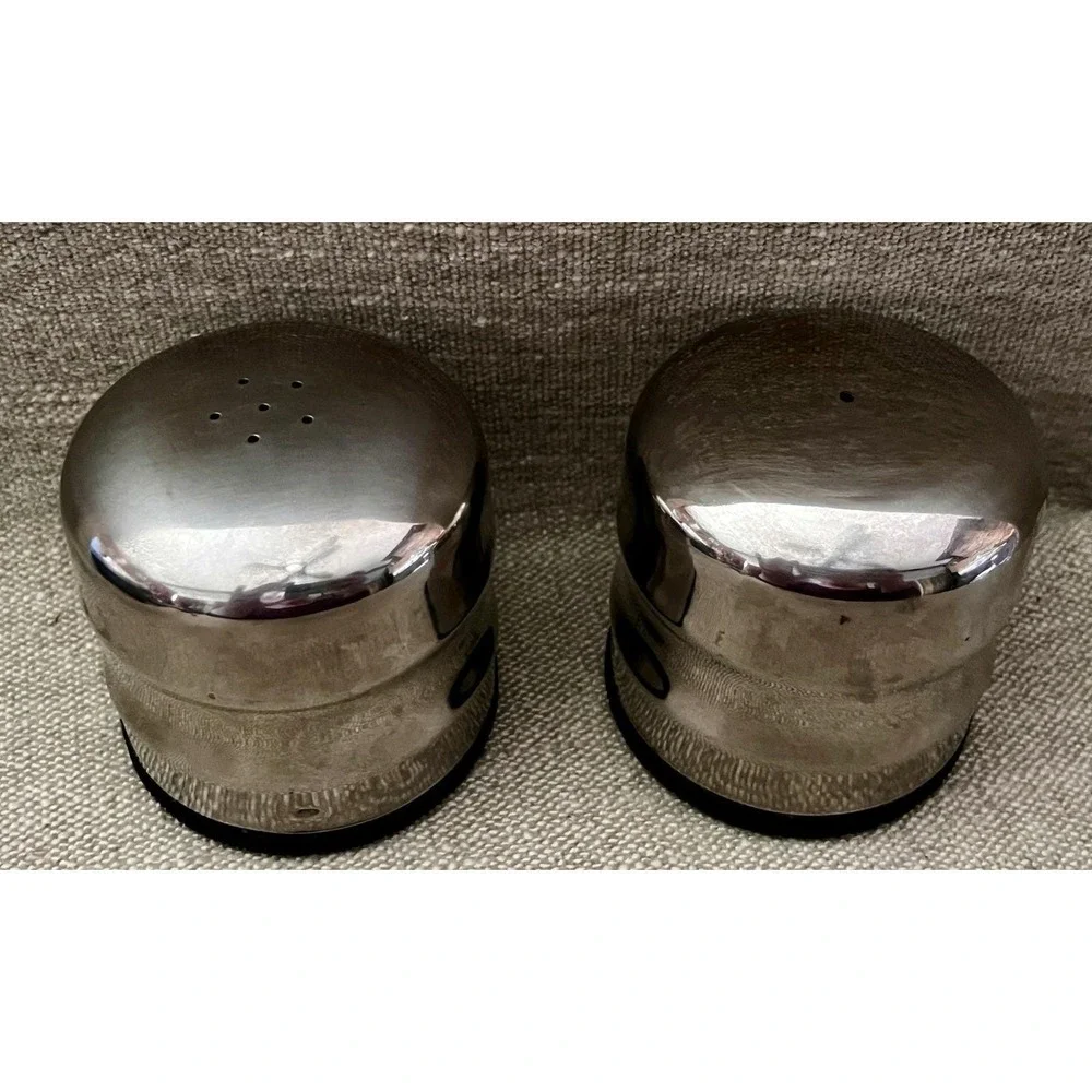 MCM Salt & Pepper Shaker Set 18-8 Stainless Mid Century Danish Modern Aesthetic